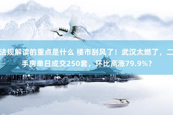 法规解读的重点是什么 楼市刮风了！武汉太燃了，二手房单日成交250套，环比高涨79.9%？