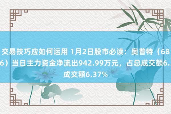 交易技巧应如何运用 1月2日股市必读：奥普特（688686）当日主力资金净流出942.99万元，占总成交额6.37%