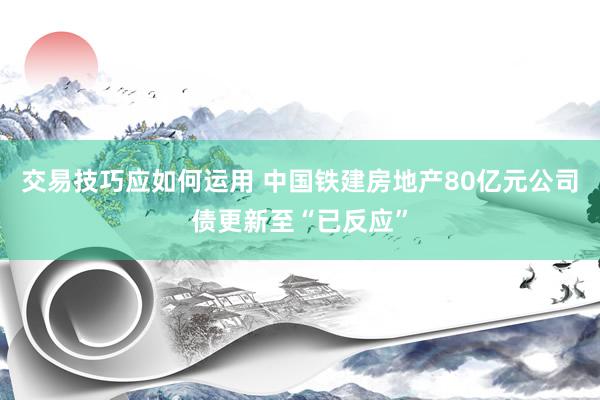 交易技巧应如何运用 中国铁建房地产80亿元公司债更新至“已反应”