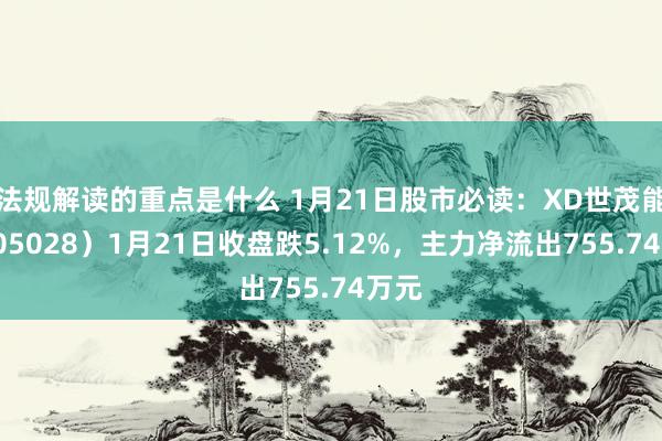 法规解读的重点是什么 1月21日股市必读：XD世茂能（605028）1月21日收盘跌5.12%，主力净流出755.74万元