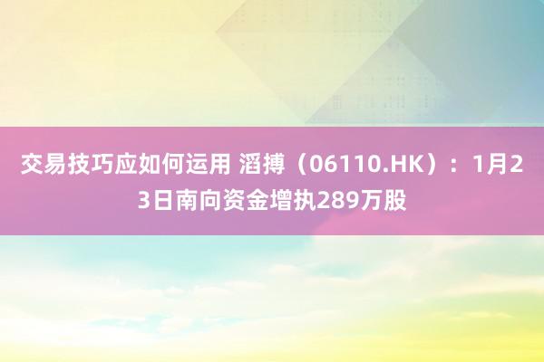 交易技巧应如何运用 滔搏（06110.HK）：1月23日南向资金增执289万股