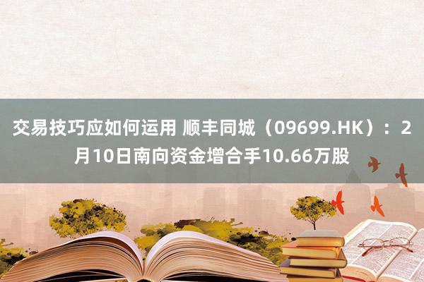 交易技巧应如何运用 顺丰同城（09699.HK）：2月10日南向资金增合手10.66万股