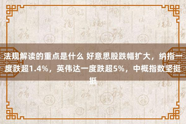 法规解读的重点是什么 好意思股跌幅扩大，纳指一度跌超1.4%，英伟达一度跌超5%，中概指数坚挺