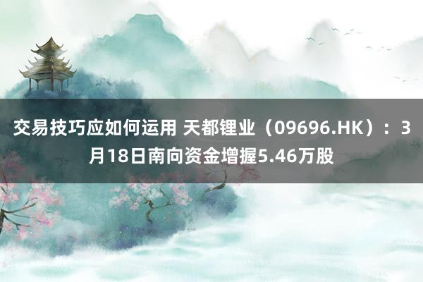 交易技巧应如何运用 天都锂业（09696.HK）：3月18日南向资金增握5.46万股